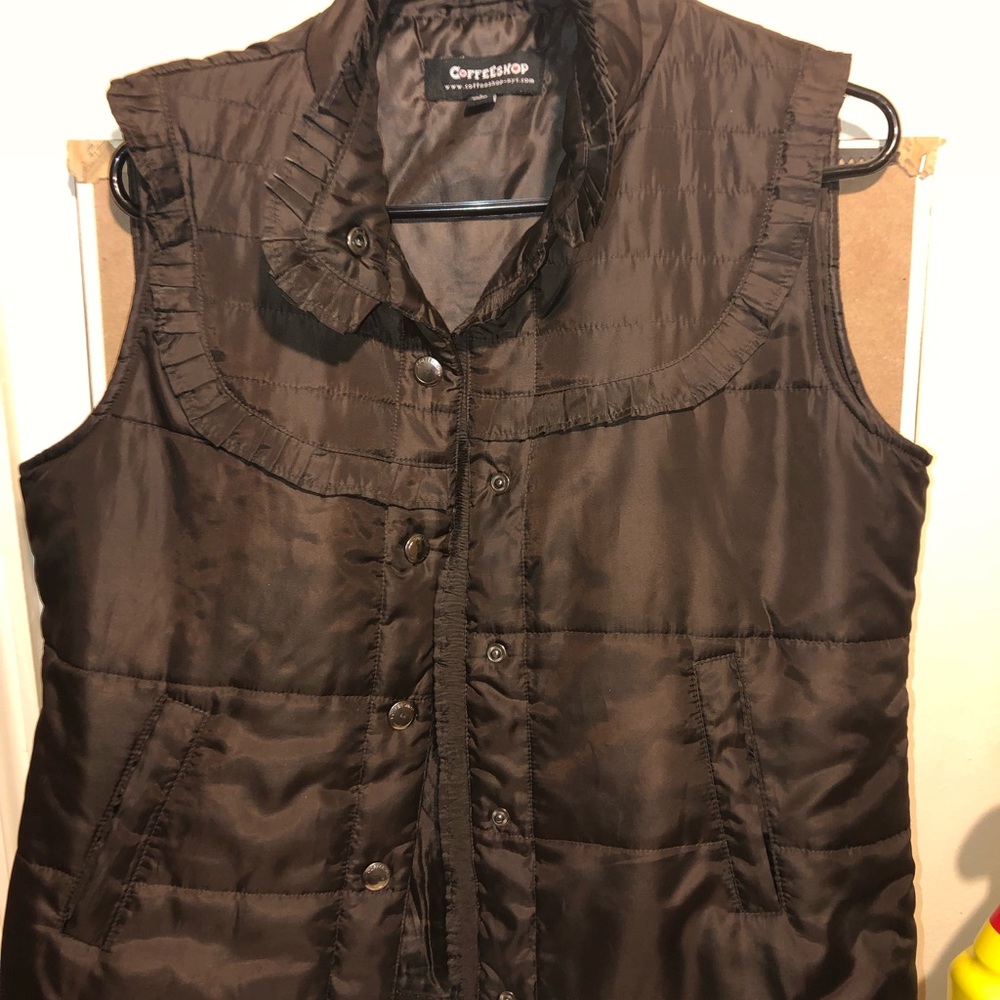 Brown down jacket vest